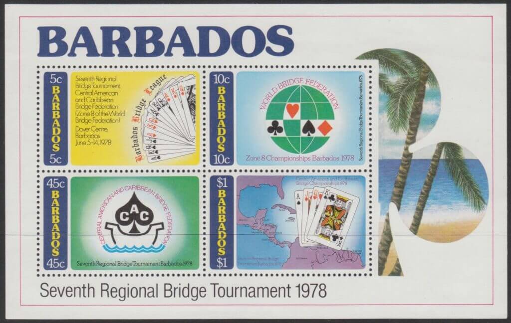 Barbados SGMS604 Seventh Regional Bridge Tournament Souvenir Sheet