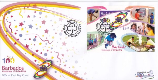 Barbados 2010 Girl Guides Mini Sheet FDC