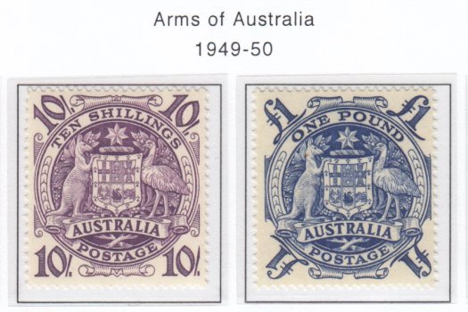 Australian Arms High Values 1949-50