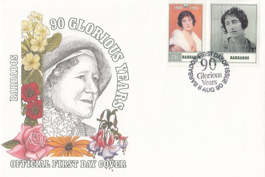 Barbados 1990 | 90th Birthday of Queen Elizabeth the Queen Mother FDC