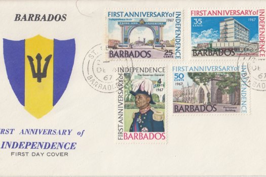 Barbados 1966 Independence FDC – illustrated cover shield design