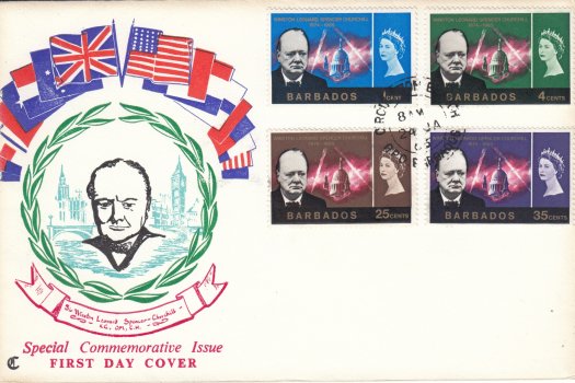 Barbados 1966 Sir Winston Churchill FDC – illustrated cover (3)