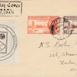 Barbados Victory 1946 FDC – on plain cover with Barbados Philatelic Society printed label