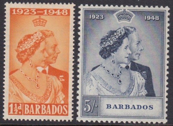 Barbados SG 265-266 | Royal Silver Wedding 1948