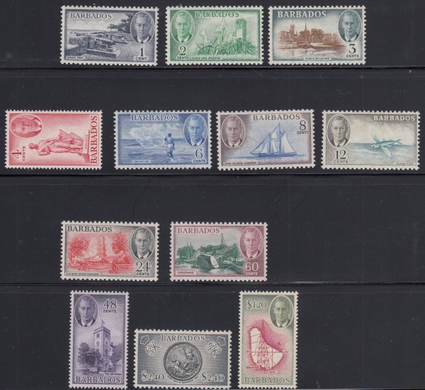 Barbados SG 271-282 | George VI definitives