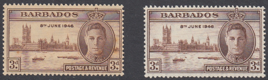 Toned stamp (left) compared to normal stamp (right)