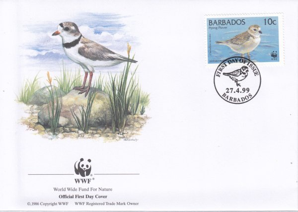 Barbados 1999 | Endangered Species Piping Plover FDC 1