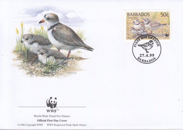 Barbados 1999 | Endangered Species Piping Plover FDC 3