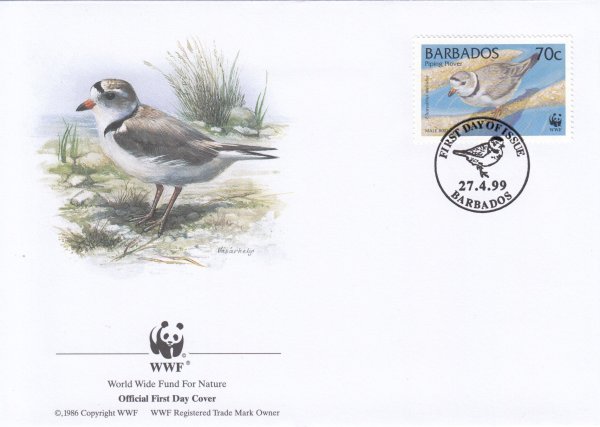 Barbados 1999 | Endangered Species Piping Plover FDC 4