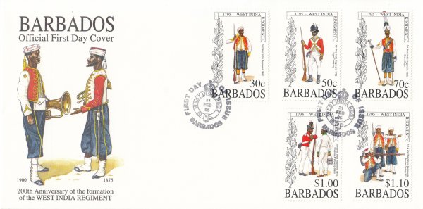 Barbados 1995 | Bicentenary of Formation of West Indies Regiment FDC